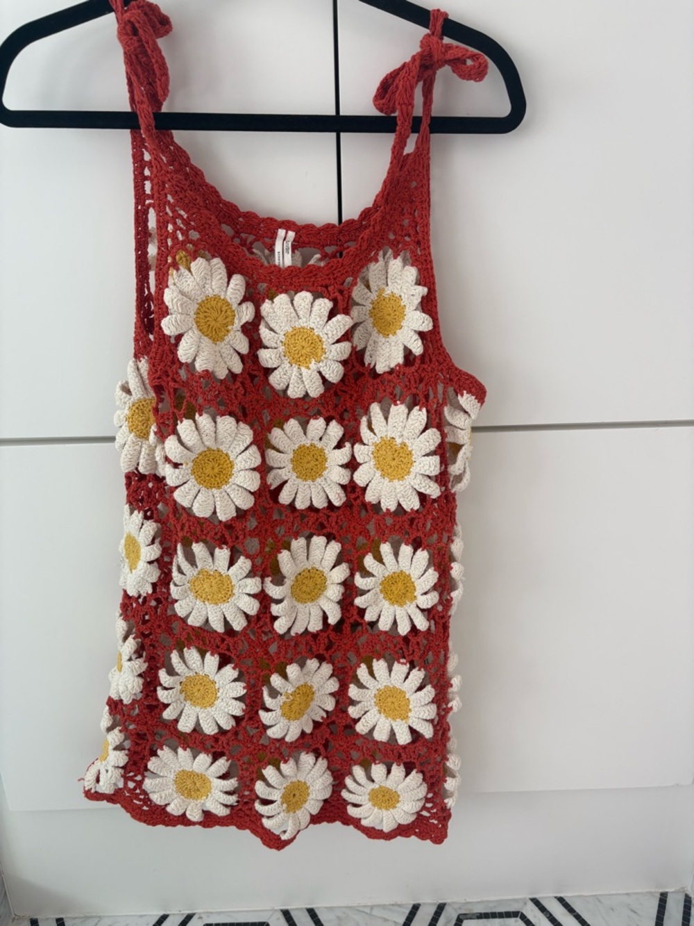 Red Crochet Daisy dress